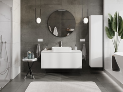 Mexen Orio bathroom cabinet 120 cm with countertop, 1 drawer, white matt - 91A10-12047-1-BFC01