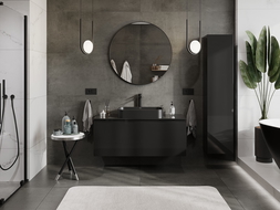 Mexen Orio bathroom cabinet for basin 120 cm with countertop, 1 drawer, black gloss - 91A10-12047-1-BFC70