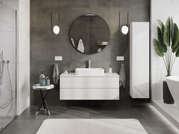 Mexen Orio bathroom cabinet under-sink 120 cm with countertop, 2 drawers, white gloss - 91A10-12047-2-BFFC00