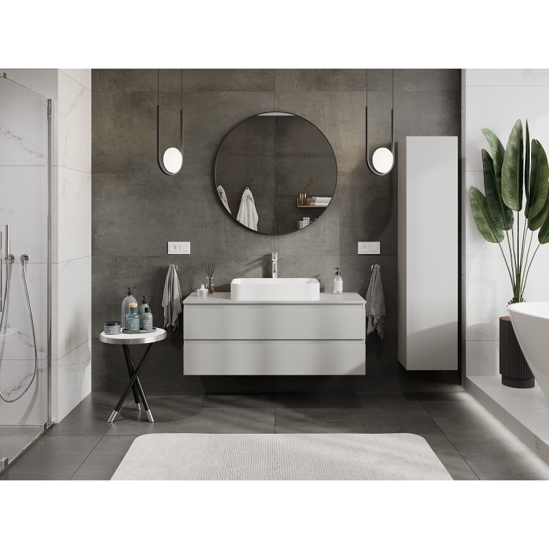 Mexen Orio bathroom cabinet for washbasin 120 cm with countertop, 2 drawers, matt grey - 91A10-12047-2-BFFC62