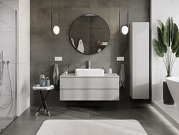 Mexen Orio bathroom cabinet for washbasin 120 cm with countertop, 2 drawers, matt grey - 91A10-12047-2-BFFC62