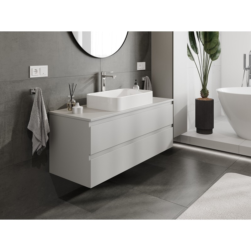 Mexen Orio bathroom cabinet for washbasin 120 cm with countertop, 2 drawers, matt grey - 91A10-12047-2-BFFC62
