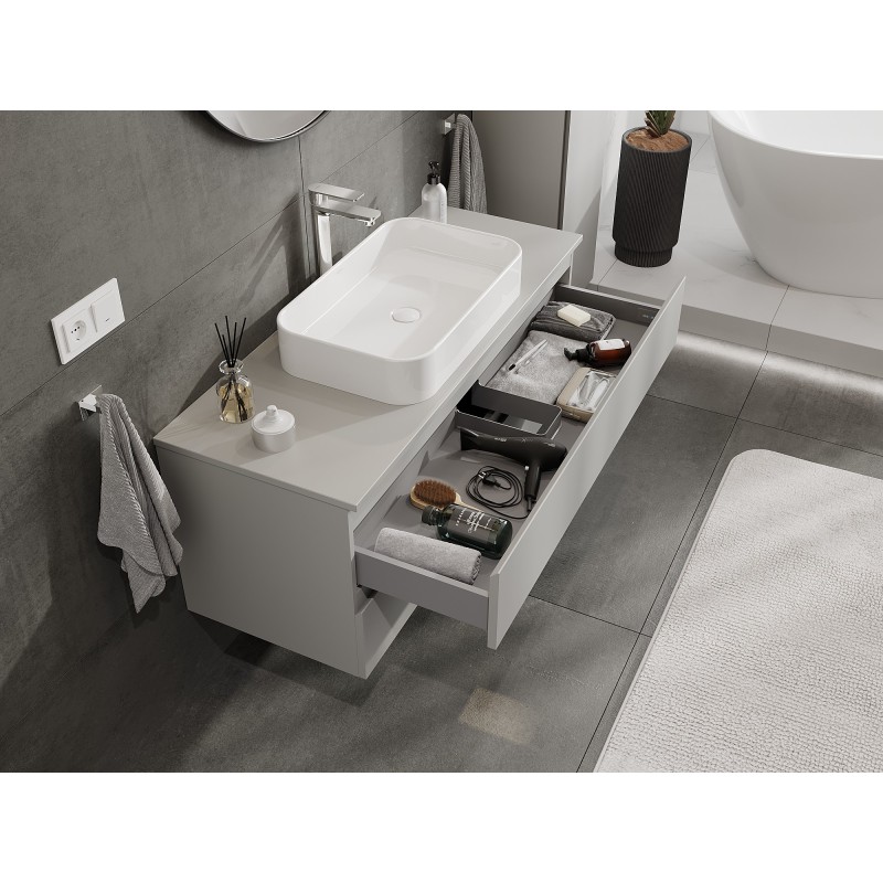 Mexen Orio bathroom cabinet for washbasin 120 cm with countertop, 2 drawers, matt grey - 91A10-12047-2-BFFC62