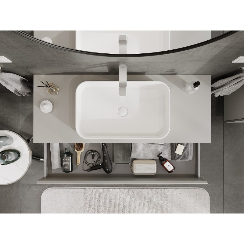 Mexen Orio bathroom cabinet for washbasin 120 cm with countertop, 2 drawers, matt grey - 91A10-12047-2-BFFC62