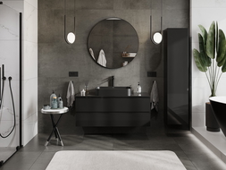 Mexen Orio bathroom cabinet for washbasin 120 cm with countertop, 2 drawers, black gloss - 91A10-12047-2-BFFC70