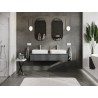 Mexen Orio bathroom vanity unit 140 cm with countertop, 1 drawer, matte graphite - 91A10-14023-1-BFC66