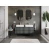 Mexen Orio bathroom cabinet under washbasin 140 cm with countertop, 2 drawers, matte graphite - 91A10-14047-2-BFFC66