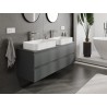 Mexen Orio bathroom cabinet under washbasin 140 cm with countertop, 2 drawers, matte graphite - 91A10-14047-2-BFFC66