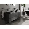 Mexen Orio bathroom cabinet under sink 140 cm with countertop, 2 drawers, black matt - 91A10-14047-2-BFFC71