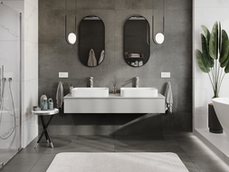 Mexen Orio bathroom cabinet 160 cm with countertop, 1 drawer, matte grey - 91A10-16023-1-BFC62