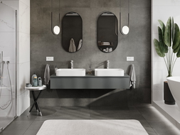 Mexen Orio bathroom cabinet 160 cm with countertop, 1 drawer, matte graphite - 91A10-16023-1-BFC66