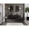 Mexen Orio bathroom cabinet under washbasin 160 cm with countertop, 1 drawer, black gloss - 91A10-16023-1-BFC70
