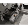 Mexen Orio bathroom cabinet under washbasin 160 cm with countertop, 1 drawer, black gloss - 91A10-16023-1-BFC70