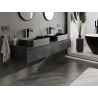Mexen Orio bathroom cabinet under a 160 cm washbasin with countertop, 1 drawer, matte black - 91A10-16023-1-BFC71