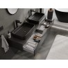 Mexen Orio bathroom cabinet under a 160 cm washbasin with countertop, 1 drawer, matte black - 91A10-16023-1-BFC71