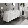 Mexen Orio bathroom cabinet for a washbasin 160 cm with countertop, 2 drawers, white gloss - 91A10-16047-2-BFFC00