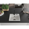 Mexen Milo 1-bowl granite kitchen sink with Rita faucet, white - 6505-20-670300-70