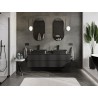 Mexen Orio bathroom cabinet under washbasin 160 cm with countertop, 2 drawers, matte black - 91A10-16047-2-BFFC71