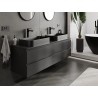 Mexen Orio bathroom cabinet under washbasin 160 cm with countertop, 2 drawers, matte black - 91A10-16047-2-BFFC71