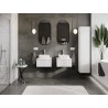 Mexen Rivel bathroom vanity cabinet 50 cm with countertop, 1 drawer, grooved, matte white - 91A20-05023-1-BFC01