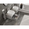 Mexen Rivel bathroom cabinet under sink 50 cm with countertop, 1 drawer, grooved, matte gray - 91A20-05023-1-BFC62