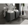 Mexen Rivel bathroom cabinet for under-sink 50 cm with countertop, 1 drawer, grooved, matte graphite - 91A20-05047-1-BFC66