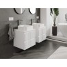 Mexen Rivel bathroom vanity cabinet 50 cm with countertop, 2 drawers, grooved, matte white - 91A20-05047-2-BFFC01