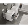 Mexen Rivel bathroom vanity cabinet 50 cm with countertop, 2 drawers, grooved, matte white - 91A20-05047-2-BFFC01