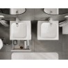 Mexen Rivel bathroom vanity cabinet 50 cm with countertop, 2 drawers, grooved, matte white - 91A20-05047-2-BFFC01