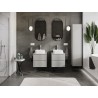 Mexen Rivel 50 cm Undersink Bathroom Cabinet with Countertop, 2 Drawers, Fluted, Matte Gray - 91A20-05047-2-BFFC62