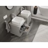 Mexen Rivel bathroom cabinet under sink 50 cm with countertop, 2 drawers, grooved, matte grey - 91A20-05047-2-BFFC62