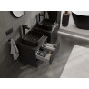 Mexen Rivel bathroom vanity cabinet 50 cm with countertop, 2 drawers, grooved, matte black - 91A20-05047-2-BFFC71