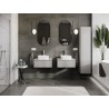 Mexen Rivel 60 cm Bathroom Vanity Cabinet with Countertop, 1 Drawer, Grooved, Matte Gray - 91A20-06023-1-BFC62