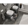Mexen Rivel 60 cm bathroom vanity cabinet with countertop, 1 drawer, grooved, matte graphite - 91A20-06023-1-BFC66