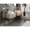 Mexen Rivel bathroom cabinet under sink 60 cm with countertop, 1 drawer, grooved, oak - 91A20-06023-1-BFC81