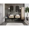 Mexen Rivel bathroom cabinet under sink 60 cm with countertop, 1 drawer, grooved, oak - 91A20-06023-1-BFC81