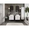 Mexen Rivel bathroom vanity cabinet 60 cm with countertop, 1 drawer, grooved, white matt - 91A20-06047-1-BFC01