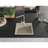 Mexen Milo 1-bowl granite sink with Rita kitchen faucet, beige - 6505-69-670300-69