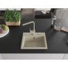 Mexen Milo granite kitchen sink 1-bowl with Rita kitchen faucet, beige - 6505-69-670300-69