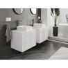 Mexen Rivel bathroom vanity cabinet 60 cm with countertop, 1 drawer, grooved, white matt - 91A20-06047-1-BFC01