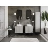 Mexen Rivel 60 cm Bathroom Vanity Cabinet with Countertop, 1 Drawer, Fluted, Matte Gray - 91A20-06047-1-BFC62