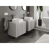 Mexen Rivel 60 cm Bathroom Vanity Cabinet with Countertop, 1 Drawer, Fluted, Matte Gray - 91A20-06047-1-BFC62