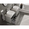 Mexen Rivel 60 cm Bathroom Vanity Cabinet with Countertop, 1 Drawer, Fluted, Matte Gray - 91A20-06047-1-BFC62
