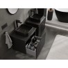 Mexen Rivel 60 cm under-sink bathroom cabinet with countertop, 1 drawer, ribbed, matte black - 91A20-06047-1-BFC71