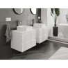 Mexen Rivel bathroom vanity 60 cm with countertop, 2 drawers, fluted, white matte - 91A20-06047-2-BFFC01