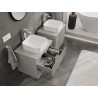 Mexen Rivel bathroom vanity cabinet 60 cm with countertop, 2 drawers, grooved, matte gray - 91A20-06047-2-BFFC62