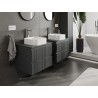 Mexen Rivel bathroom vanity cabinet 60 cm with countertop, 2 drawers, grooved, matte graphite - 91A20-06047-2-BFFC66