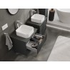Mexen Rivel bathroom vanity cabinet 60 cm with countertop, 2 drawers, grooved, matte graphite - 91A20-06047-2-BFFC66