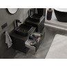 Mexen Rivel 60 cm Bathroom Sink Cabinet with Countertop, 2 Drawers, Grooved, Matte Black - 91A20-06047-2-BFFC71