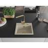 Mexen Milo granite single-bowl sink with Rita kitchen faucet, beige - 6505-69-670300-50